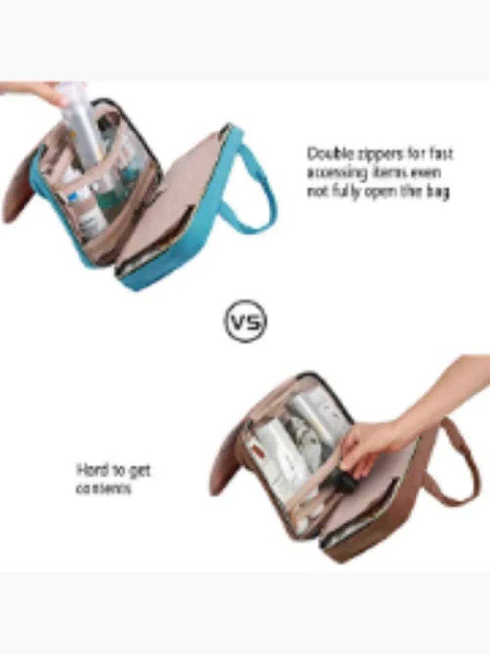 BAGSMART Toiletry Bag Travel with Hanging Hook, Water-Resistant, Polyester,